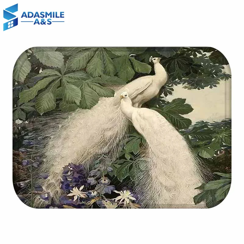 

Nordic Style Carpets 3D Printed Peacock Floormat Hallway Flannel Rug 40x60cm Bath Kitchen Anti-slip Door Mats for Home Decor