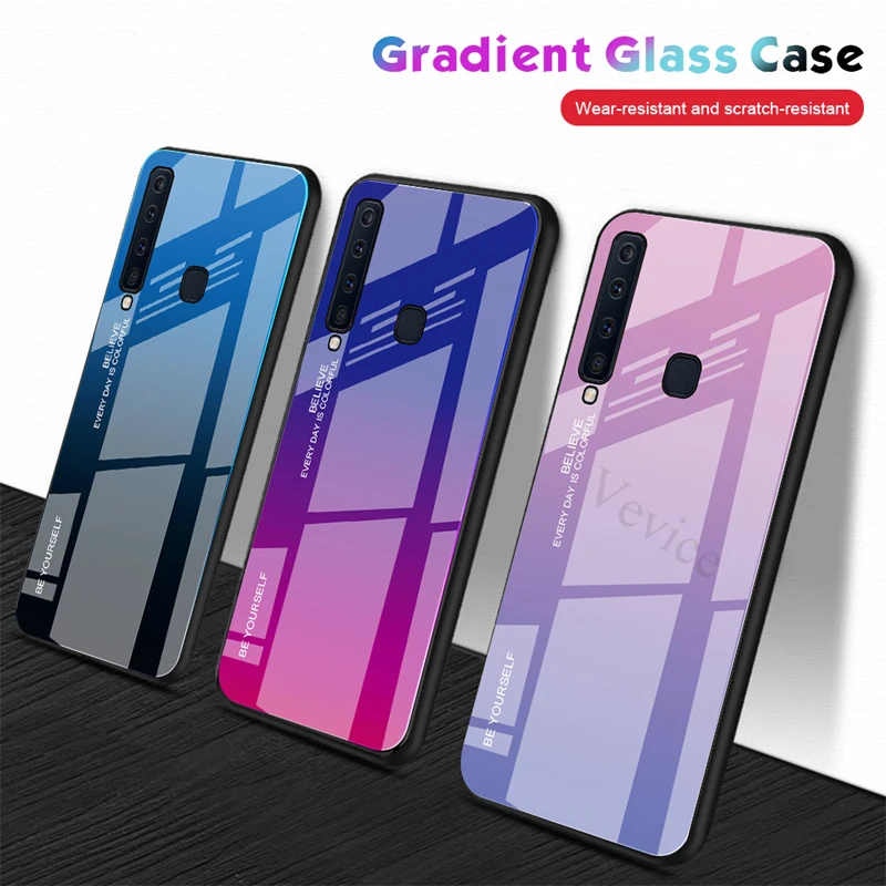 Градиентный чехол для телефона Samsung Galaxy A7 2018 A9S S9 S8 Plus Note 8 9 A6 A8 J6 J4 J8 Aurora из