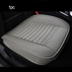 Universal Leather Car Seat Cover - Four Seasons Protector Mat and Cushion (1pc Front Gray)