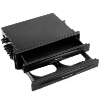 

New Double Din Radio Pocket Drink-Cup Holder + Storage Box For Universal Car truck
