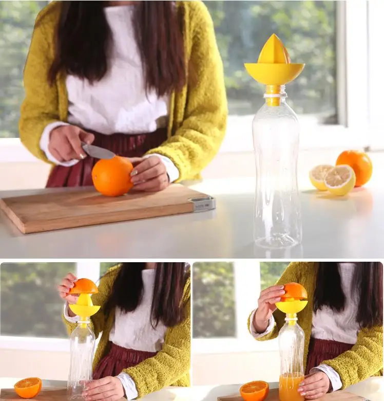 2025 New Screw-Top Lemon Squeezer, Plastic Lemon Squeezers Handy Juice Squeezer Lemon Press Squeezer Compact Juice Extractor Citrus Press Lid Squeeze