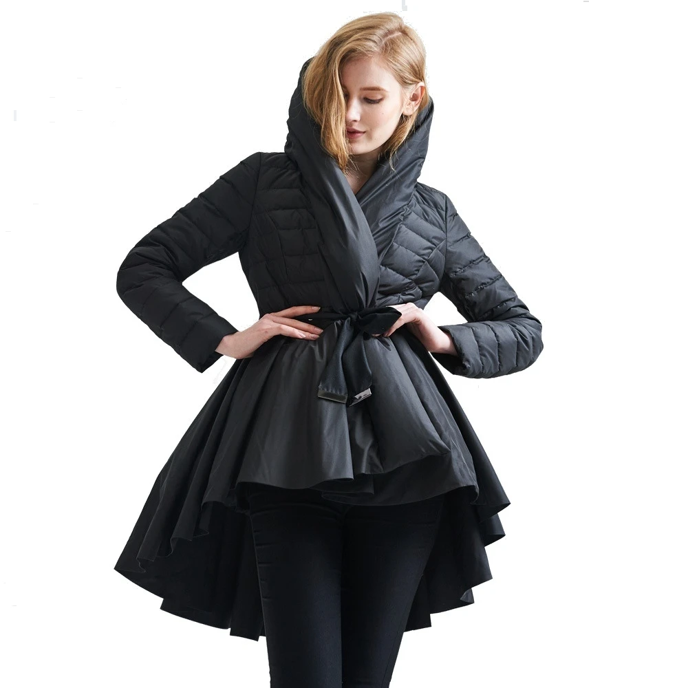 hooded skirt coat