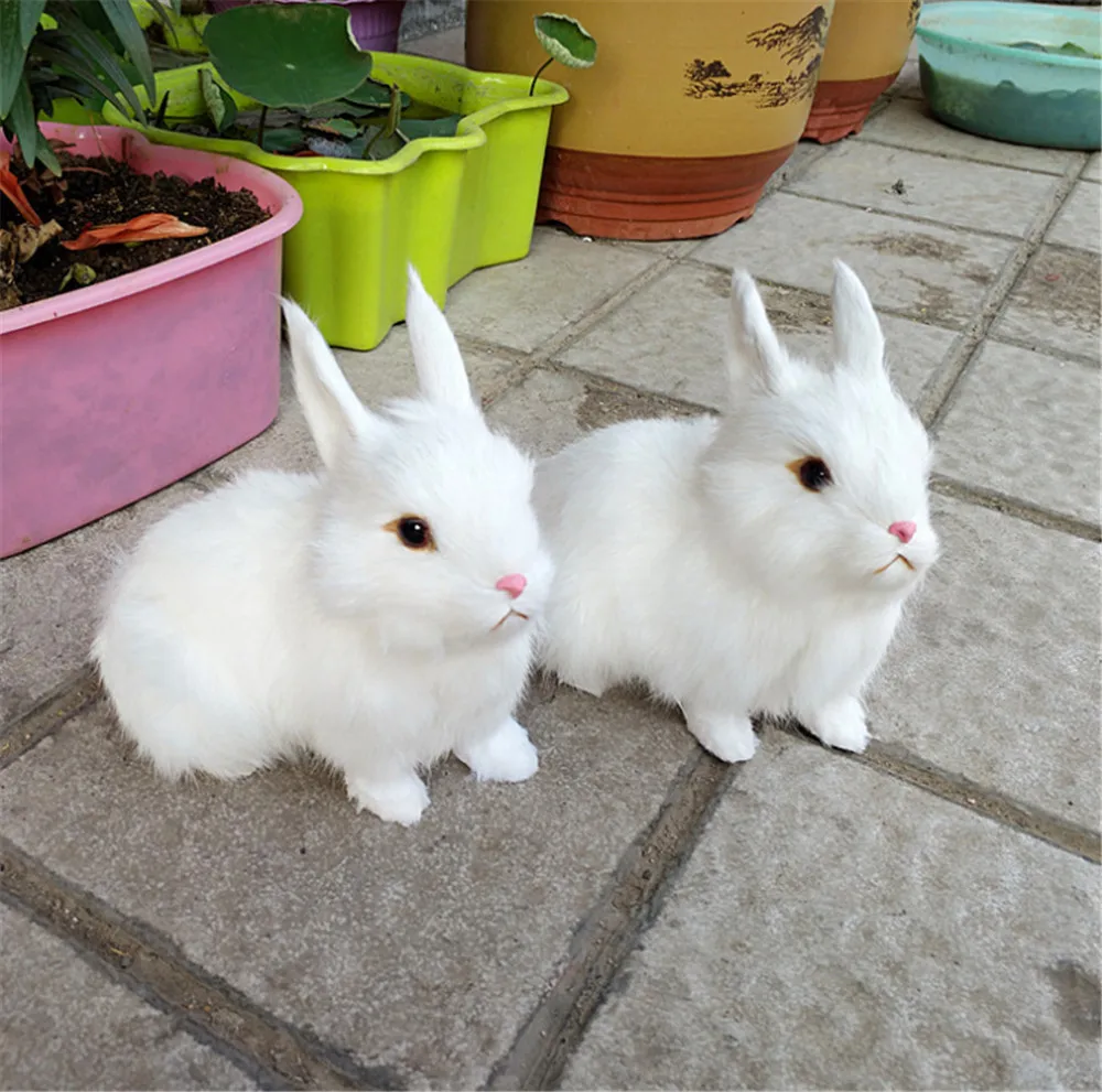 Fancytrader Simulation Animals Fox Dog Bunny Toy Made of Polyethylene and Furs Realistic Mini Doll Decoration Props 15cm12