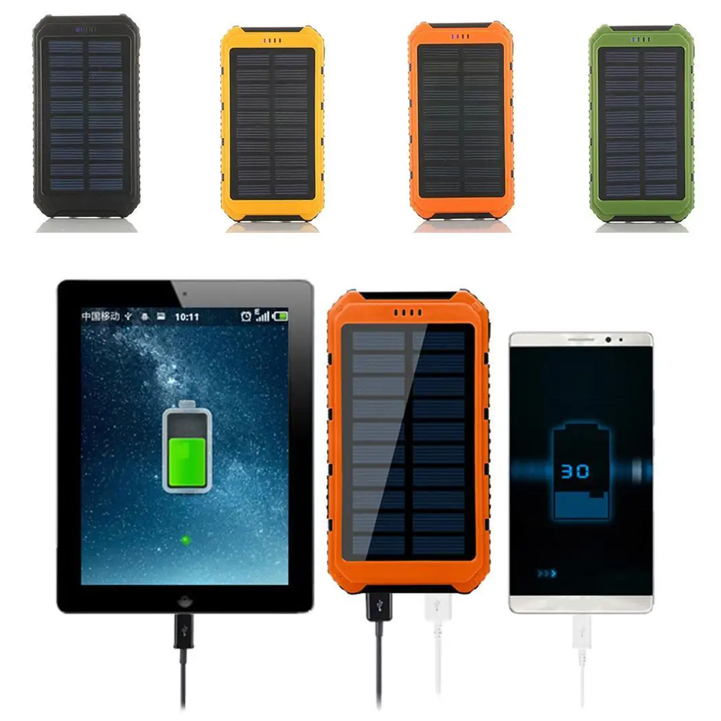 Универсальный внешний портативный двойной USB power Bank DC 5V1A Солнечный 20000 mAh