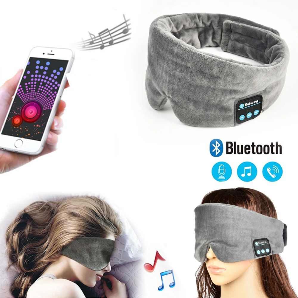 Беспроводной стерео Bluetooth наушники маска для сна держатель телефона сна Мягкие Наушники для сна маска для глаз Музыка гарнитура