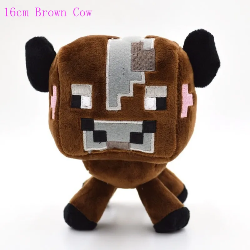 10pcs/lot 16cm Minecraft Baby Cow Stuffed Plush Toys Minecraft MC Brown Cow Plush Soft Animals Toy Brinquedos for Children Gifts
