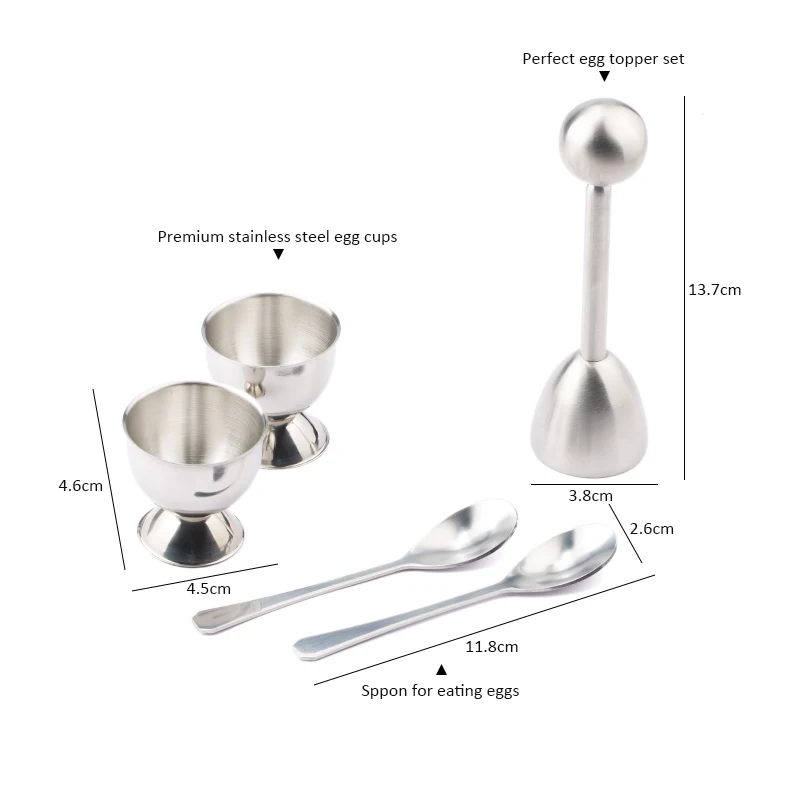 

Stainless steel egg separator egg spoon egg holder Set form for Cooking Baking Kitchen Accessories egg opener set tools
