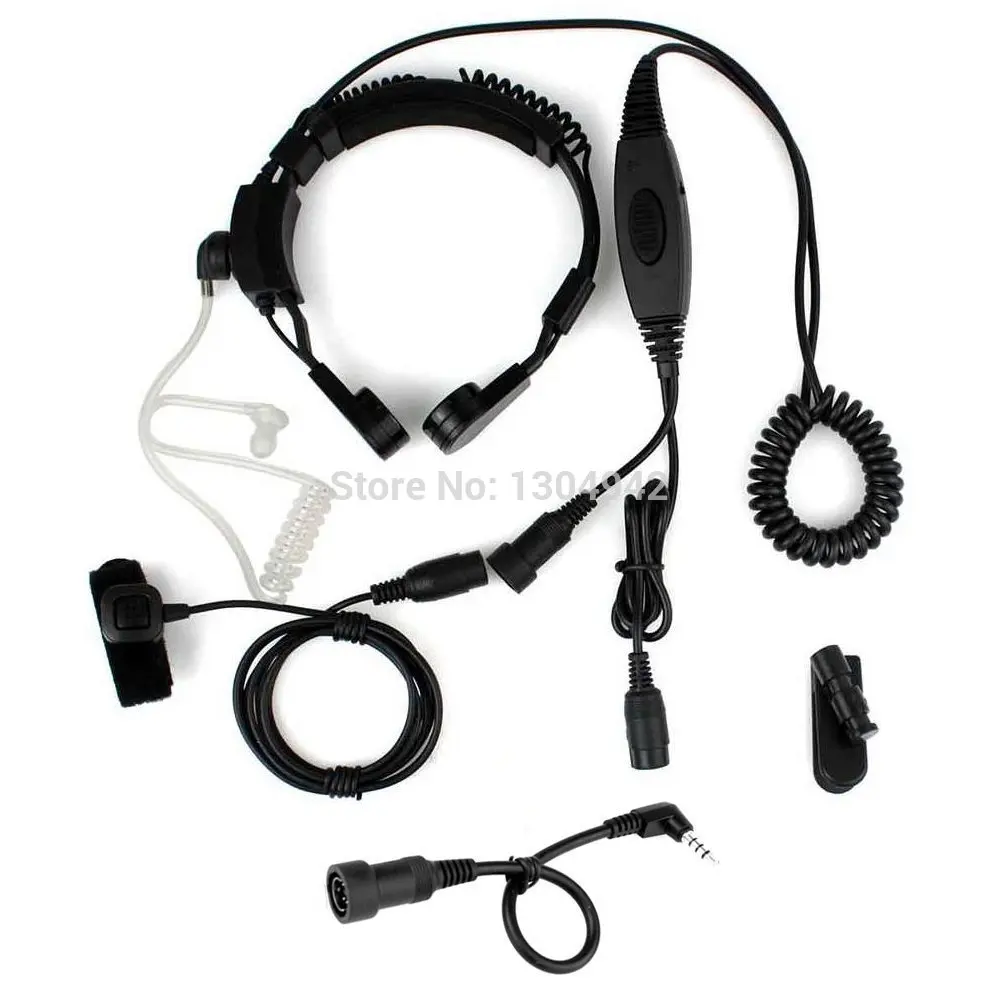 

Military Police FBI Flexible Throat Mic Microphone Covert Acoustic Tube Earpiece Headset 1-pin 3.5mm for Yaesu Vertex Radio