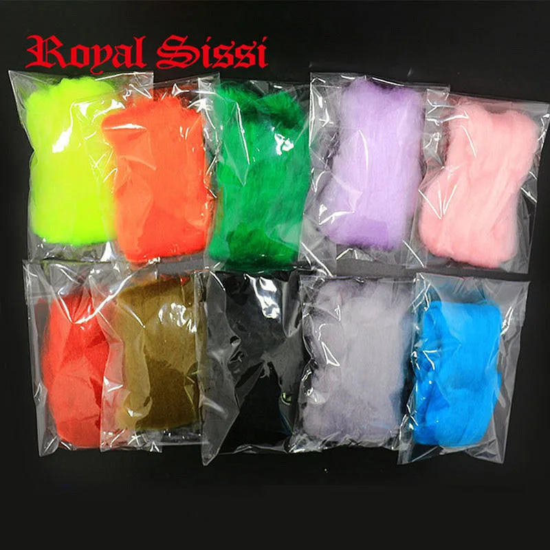 

Royal Sissi hot 10 Colors Assorted Egg Yarn fluff synthetic fibers Premium Egg Fly tying yarn salmon trout flies tying materials
