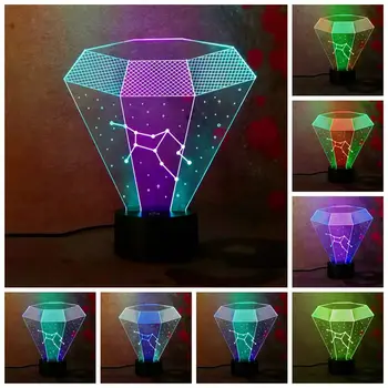 

New Invention 3D Constellation Virgo LED Night Light Mixed Color Lamp 7 Color ChangeBaby Sleeping Bedroom Decor Birthday Gifts