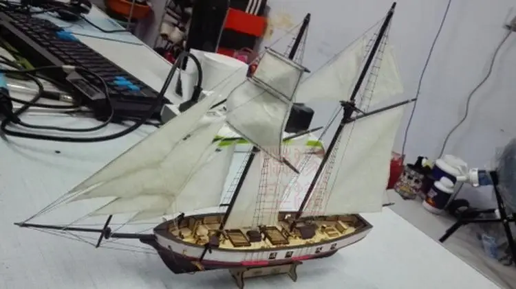 Hotes Laser cut деревянная модель парусника kit Модель Западного парусного судна Харви