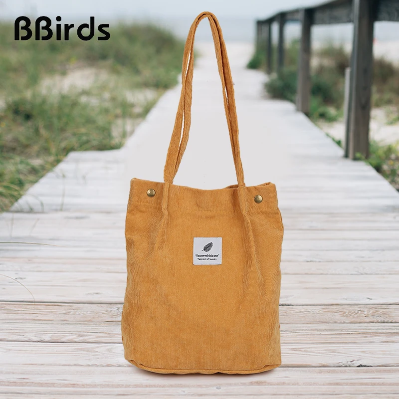 

BBirds Corduroy Shoulder Bag Ladies Casual Shoulder Bag For Women Shopping Bag High Capacity
