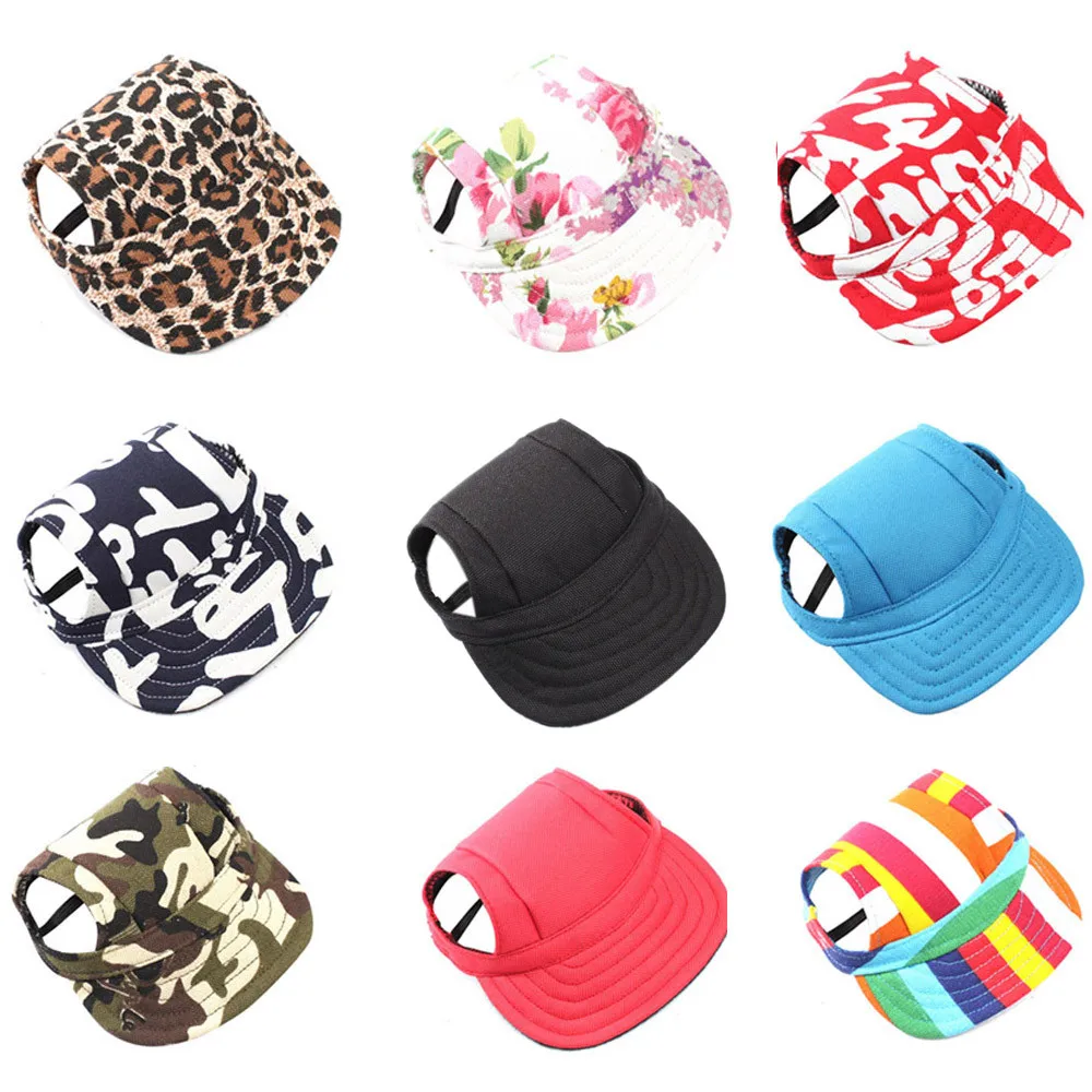 

Pet Dog Cute Baseball Cap Hat Small Dogs Summer Outdoor Adjustable Hats with Ear Holes Headdress Accessories Dog Caps 2019 NEW