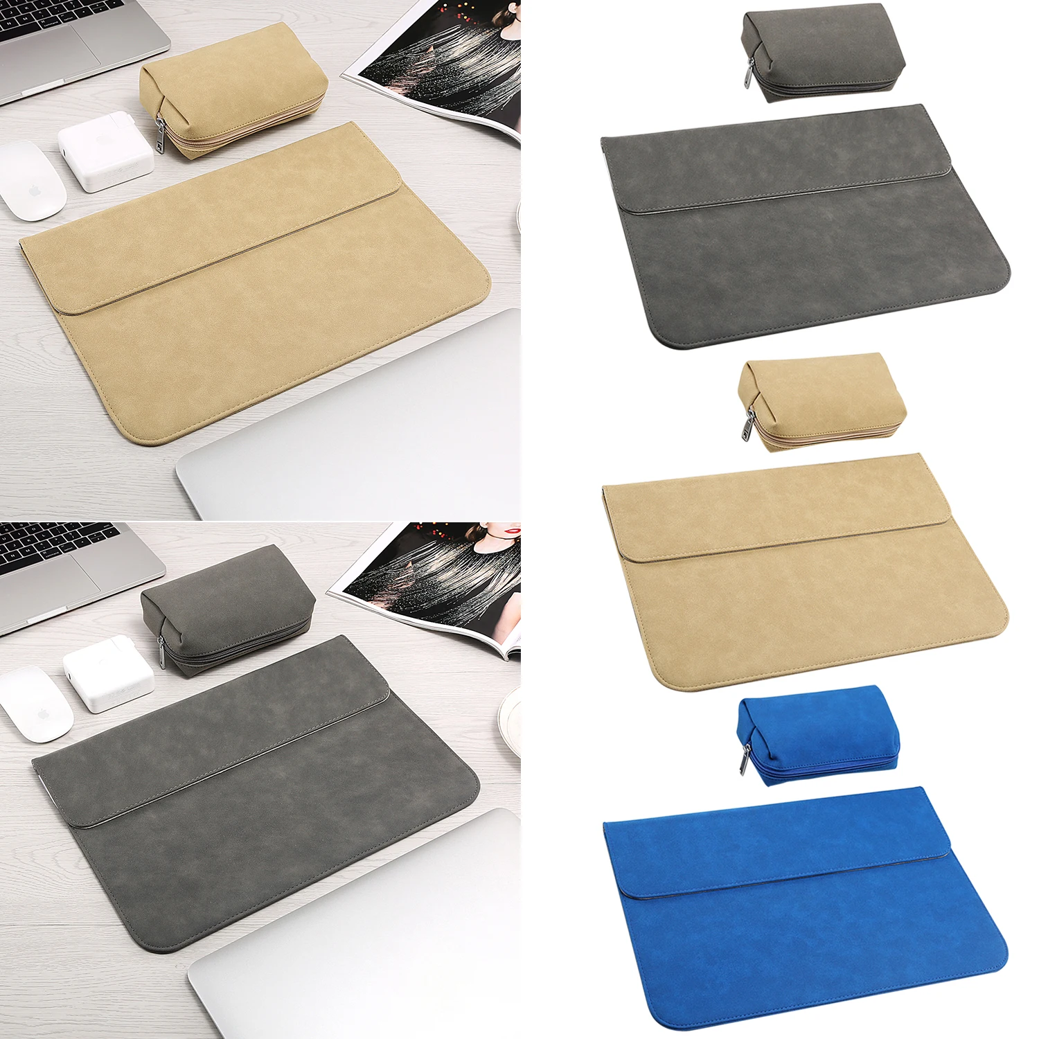 

Elisona Lightweight Waterproof Microfiber Leather Laptop Bag Sleeve Case w/ Power Case for Apple Macbook Mac book PRO 13 15 inch