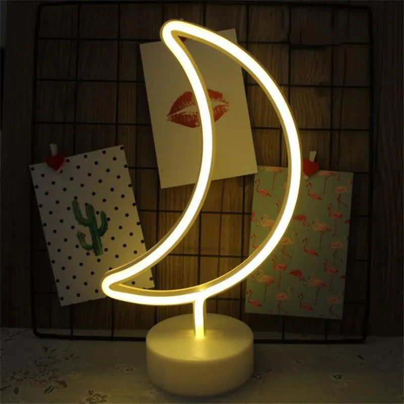 Neon Light Neon Sign Decoration LED Night Light Moon Flamingo Shape Colorful Desk Lamp for Indoor Wedding Illumination (3)