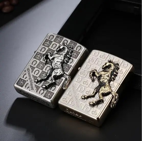 

CHIEF High grade pure copper metal kerosene lighter, old-fashioned retro classical wheel lighter wholesale