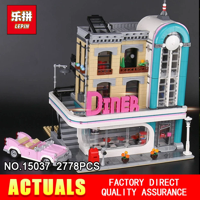

LEPIN 15037 2778Pcs Creative Street Scene Series nostalgic restaurant Model toys Building Blocks Bricks for Children gifts 10260