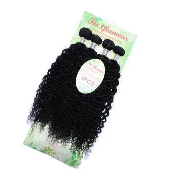 

Eunice Jerry Curl Weave Synthetic Hair Bundles 4Pcs/Pack 14-22Inch Natural Black AfRICAN Afro Curly Double Drawn Weft EXtension