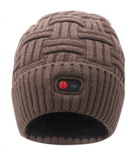 Шапка-бини для Для женщин Для мужчин 7,4 V батареи теплый нагретый эластичный мягкая шапка шапки зимние вязаные шапки Головные уборы - Цвет: Brown