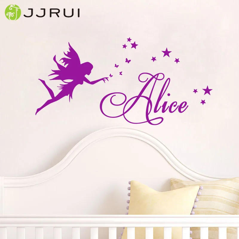 

Personalised Any Name Fairy Stars Girls Bedroom Kids Vinyl wall sticker Wall Art Nursery Wall Decals Wall Stickers gift