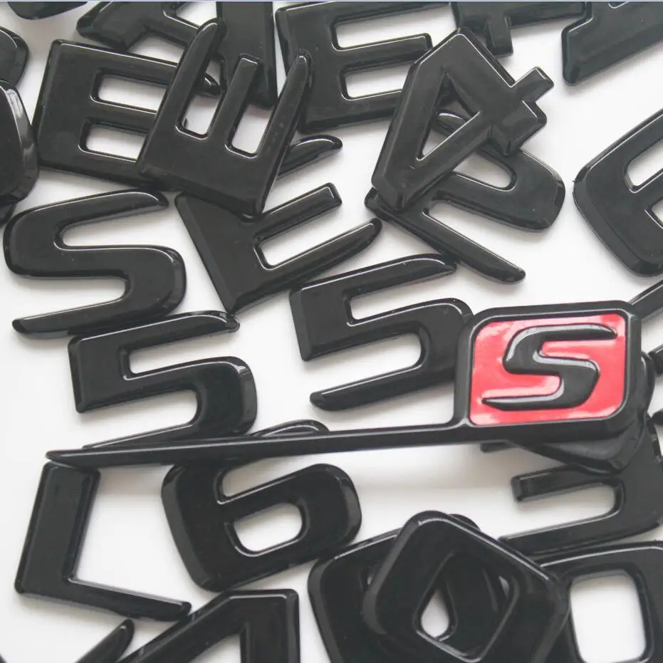 1pair V8 BITURBO Gloss Black For Mercedes Benz W204 W205 C43 C63 S AMG C200 C220 C240 C250 C300 C350 C320 4MATIC Trunk Rear Star Emblems Badges