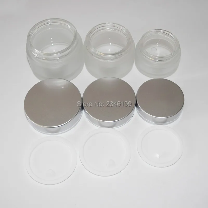 Empty Glass Cream Jar 50g Brown Glass Cream Jar 5g Whit Frosted Glass Cosmetic Container 10g 20g Empty Cosmetic Packaging (6)