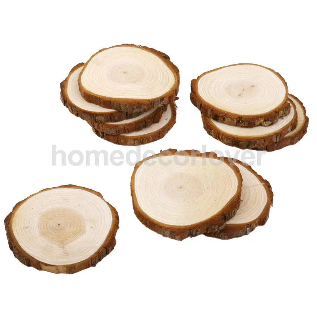 160 Pcs Wood Slices for Craft - Mixed Different Natural Wooden Slices for DIY Centerpieces Ornaments