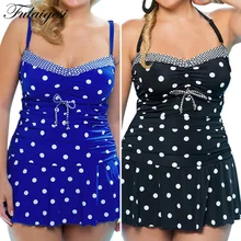 Fulaigesi, женский купальник размера плюс, сдельный, бикини, сексуальный купальник с юбкой, в горошек,, купальный костюм, для плавания, для пляжа, монокини, набор