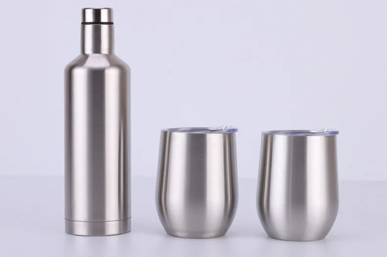 1set=3pcs)4 Color Wine Growler Stainless Steel Triple Insulated Vacuum Insulated Canteen Beer Mug with Gift Box Accessory