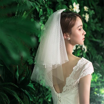 

ISHSY Long Bridal Weeding Veils with Comb Bows Cute White Ivory Tulle Diamond grid Bride Veil Voiles Mariage Velos de novia 2019