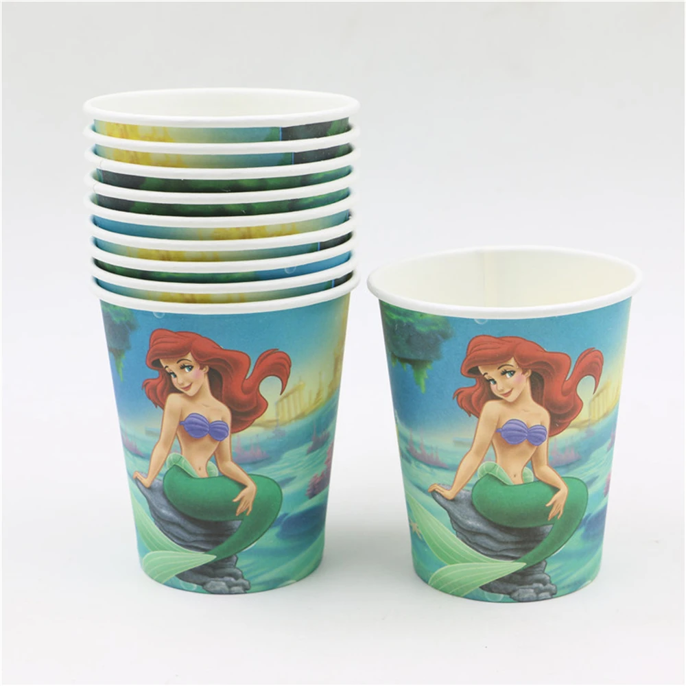 10pcs-lot-the-mermaid-theme-party-supplies-teenager-favor-disposable-paper-cup-glass-kettle-happy-birthday