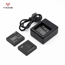Batterie 2 PCS 1010 mAh xiaomi yi Rechargerable Batterie + Double USB Chargeur Pour xiaomi yi Version 1 Action Sport caméra xiaomi Batterie