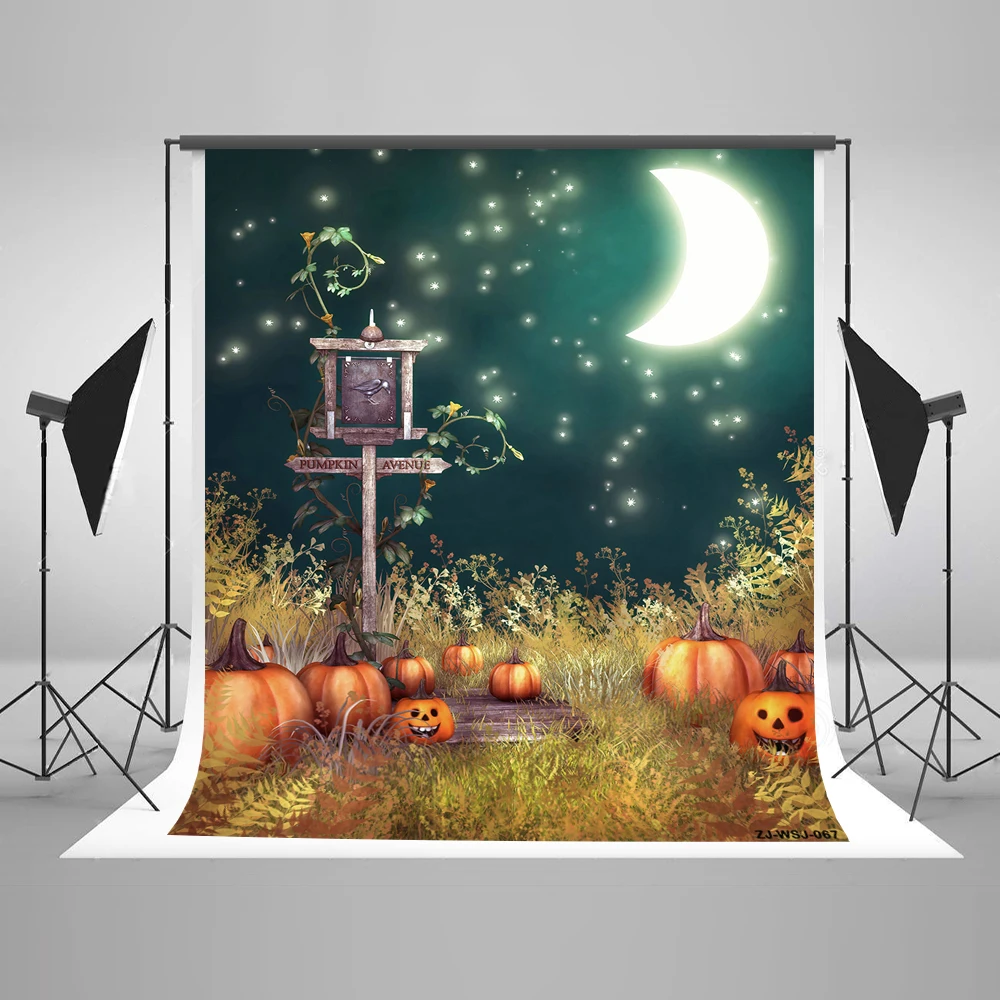 Kate Yellow Halloween Backdrops Full Moon Stars Pumpkin Road Sign Backgrounds For Kid Halloween Party Photo Studio Photography Background For Kids Halloween Backdroproad Backgrounds Aliexpress
