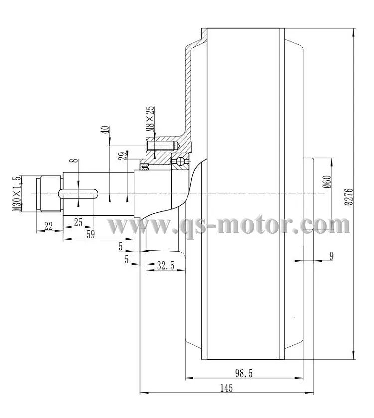 260 single shaft hub motor