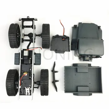 

All-terrain rubber track wheel robot chassis military truck 4WD climbing DIY modified car kit