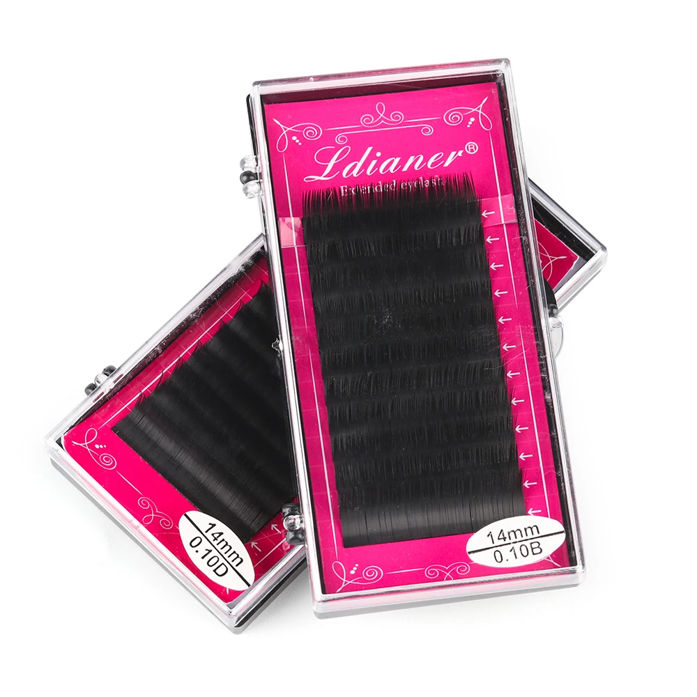 

12 lines Handmade Professionals Faux Mink Individual Soft Faux Mink Eyelashes Volume Extension Lashes B/C/D Curl Full Size