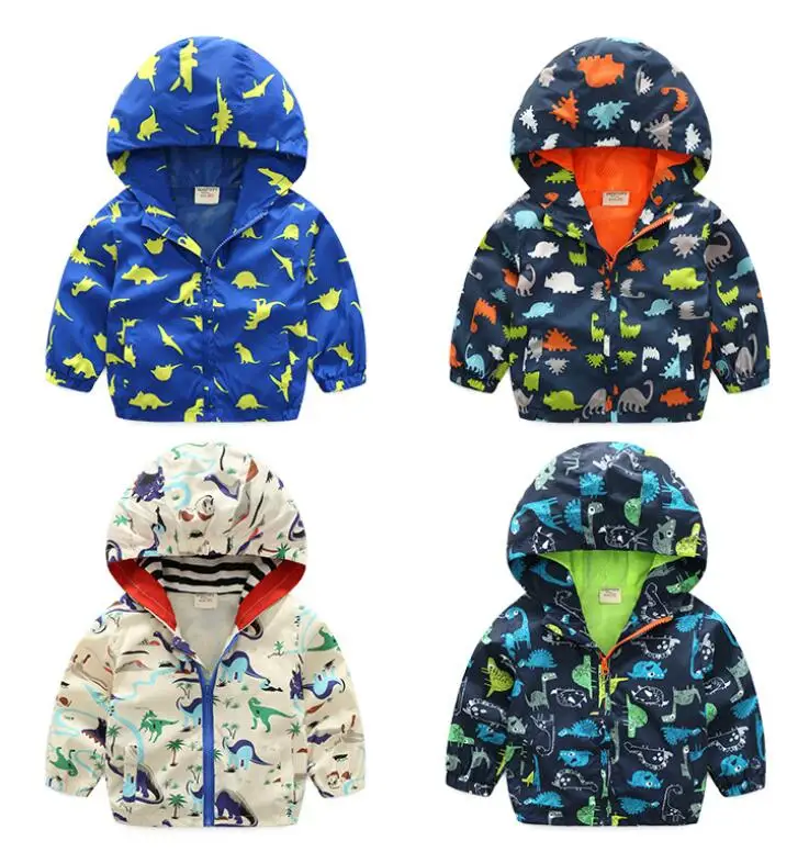 

Spring Autumn Cute Dinosaur Children Coat Kids Jacket Boys Outerwear Coats Active Boy Windbreaker Baby Clothes Clothing