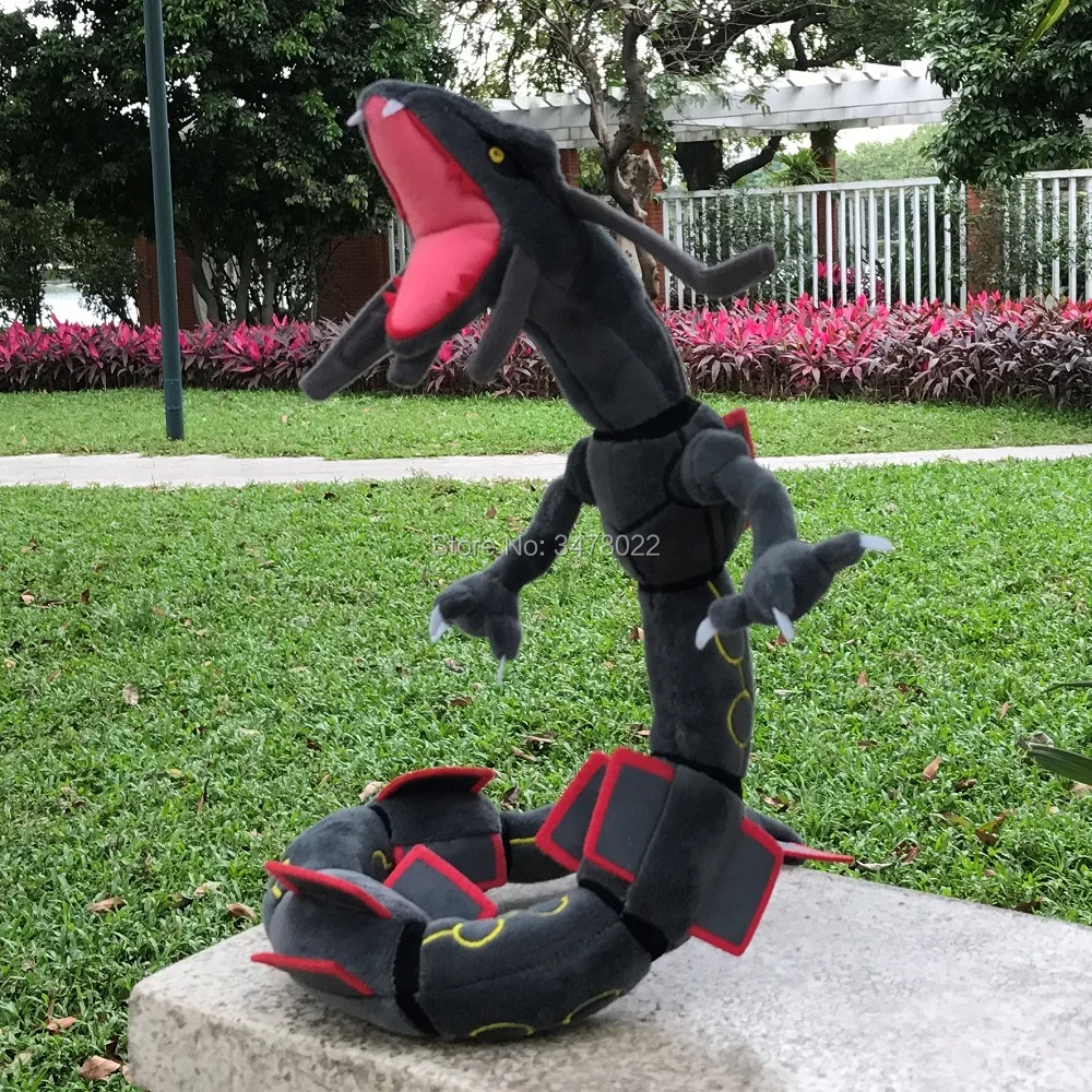 2 стиля Дракон плюшевая игрушка Mega Rayquaza 80 см зеленые и блестящие черные мягкие