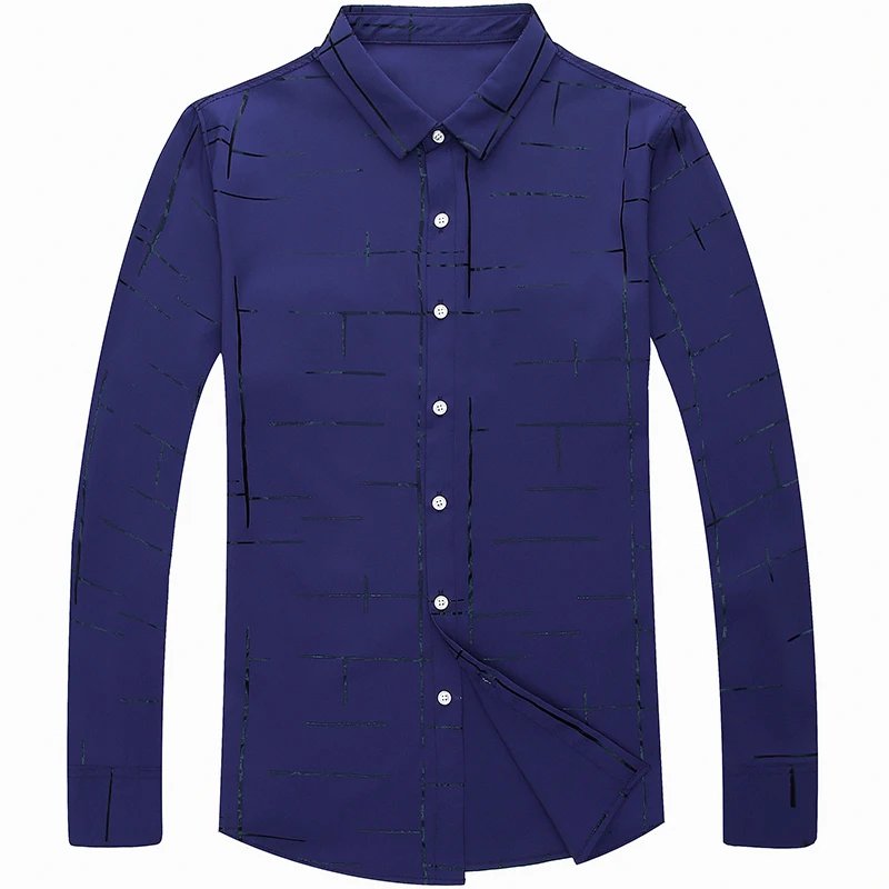 Cheap 2019 brand casual plaid luxury plus size long sleeve slim fit men shirt spring social dress shirts mens fashions jersey 41607