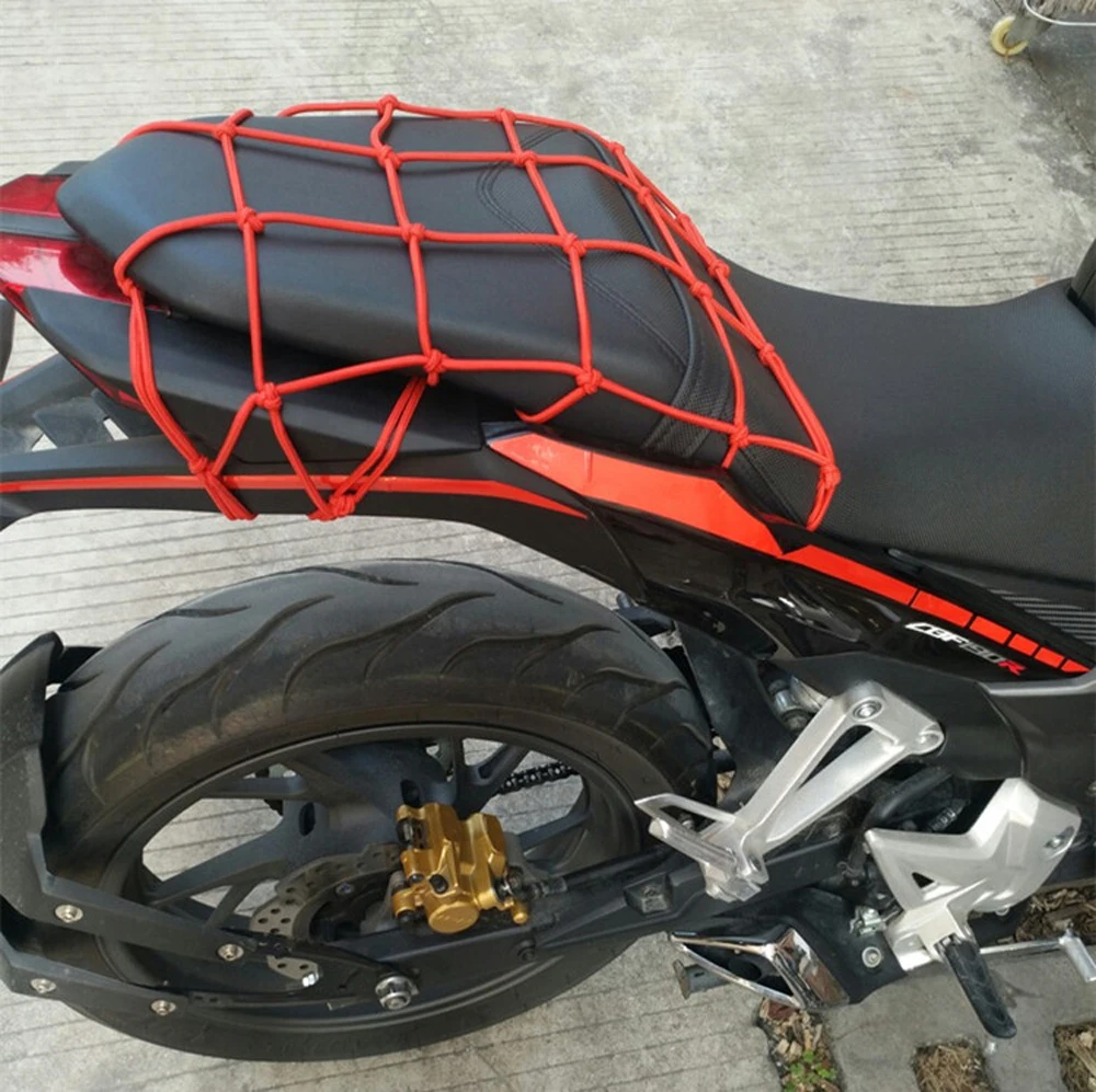 6 Ganchos Motocicleta Mantenga presionado el Tanque de Combustible Malla Red Equipaje Casco Malla Neta Malla Bungee Malla 5 Colores