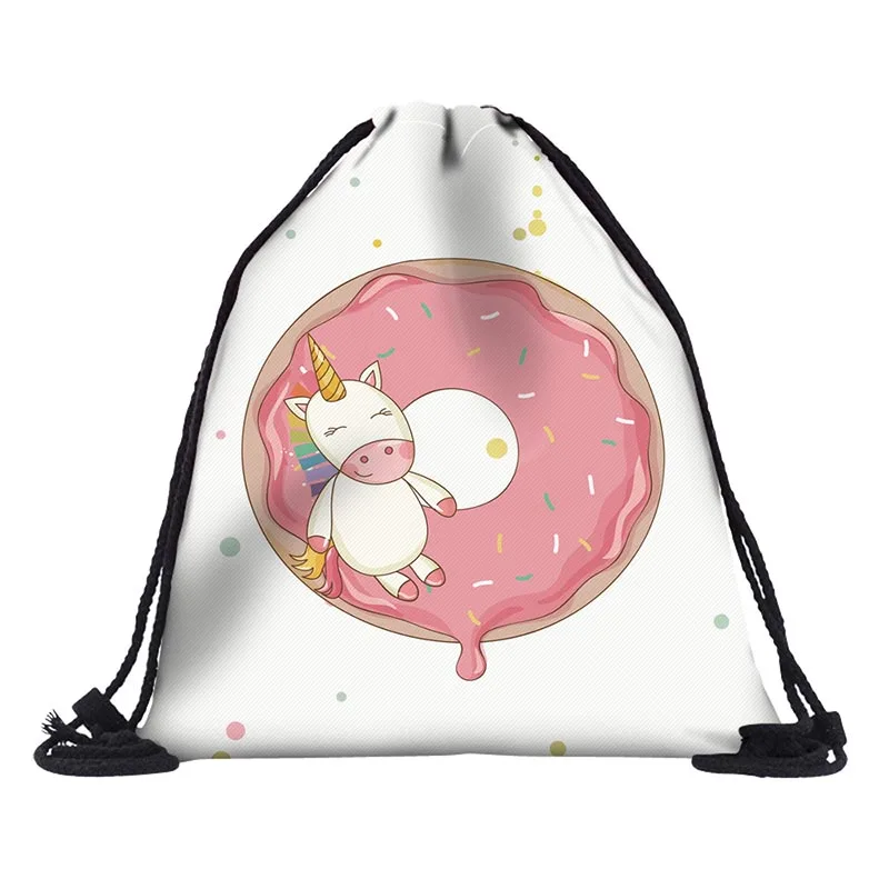 BU Store Unicorn Drawstring bag for Girls Travel Storage Package Cartoon School Backpacks Children Birthday Party