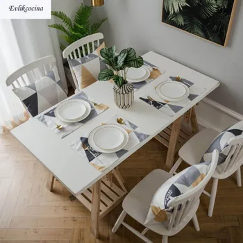 

Free Shipping Yellow Triangles Deers Placemat Kitchen Accessories Mat Pad For Dining Table Mantel Individual Salvamanteles