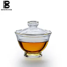 200cc краткое жаростойкое прозрачное стекло Gaiwan ручной работы золотой обод чайная посуда офисная чайная церемония зеленый чайный чайник отправлено друзьям