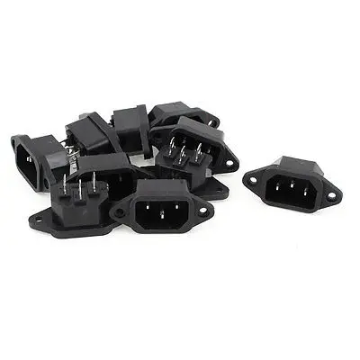 10 x C14 IEC PCB Inlet Plug Chassis 