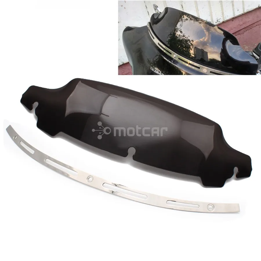 Motorcycle Aluminum Windshield Trim Case + Dark Smoke 4.5" Abs