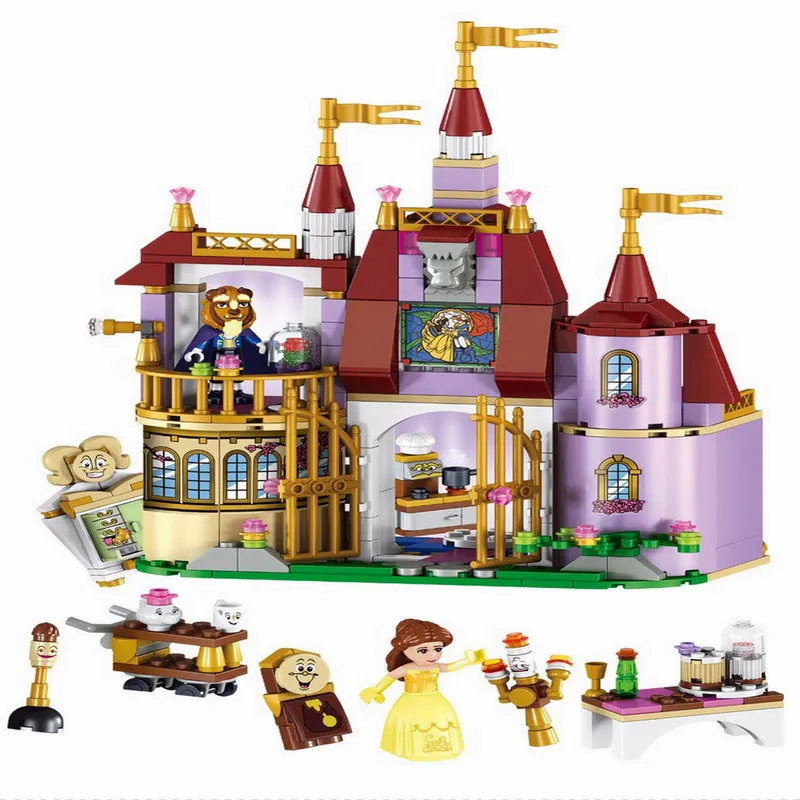 Beauty and The Beast Princess Belle's Enchanted Castle Model Building Blocks Enlighten Figure Toys For Children Compatible Legoe aladdin and the enchanted lamp stage 1 cd rom