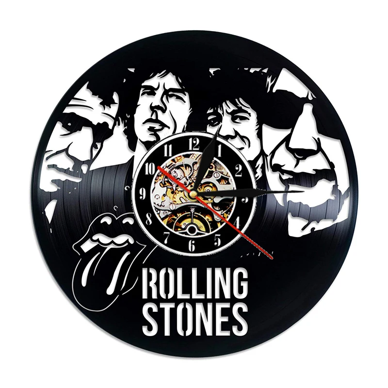 Настенные часы Rolling Stone Rock Band, современный дизайн, часы с музыкальной виниловой пластинкой, подвесные настенные часы, домашний декор, подарок на день рождения