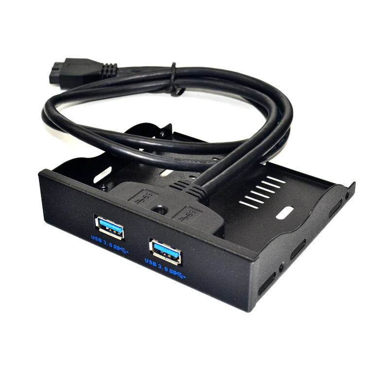 

H1111Z 20 Pin 2 Port USB 3.0 Front Panel 3.5 inch USB3.0 Hub Expansion Cable Adapter Metal Bracket for PC Desktop Floppy Bay NEW