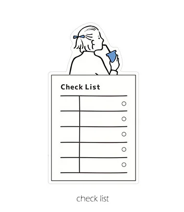 Kawaii милый Еженедельный план стикер маркер Закладка блокнот палочка флаги программа Sticky Note канцелярские товары школьные офисные принадлежности sl1792 - Цвет: check list