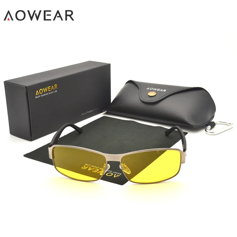 Солнцезащитные очки AOWEAR Hd для мужчин поляризованные с ночным видением цвет